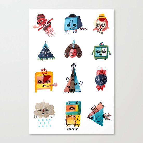 Monster Shapes Canvas Print