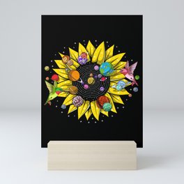 Sunflower Space Solar System Mini Art Print
