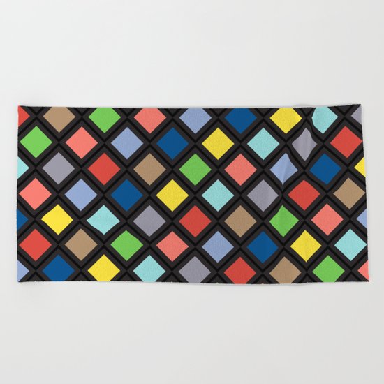 Colorful Geometric Pattern IV Beach Towel