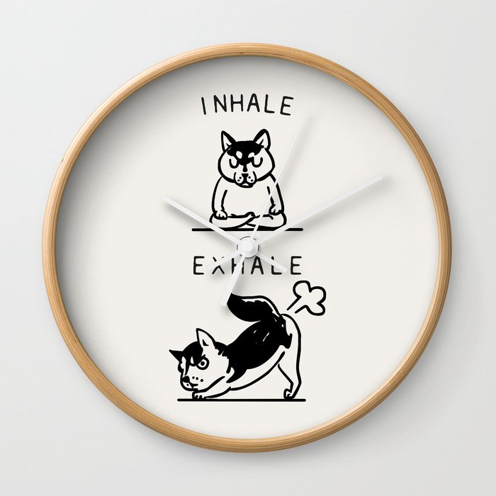 Inhale Exhale Husky Wall Clock