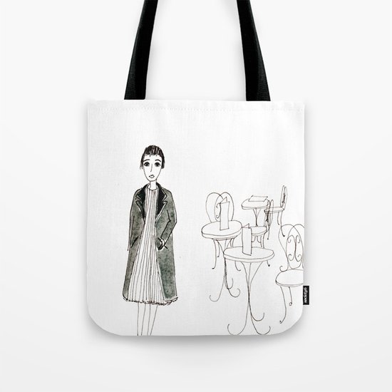 cafe girl Tote Bag