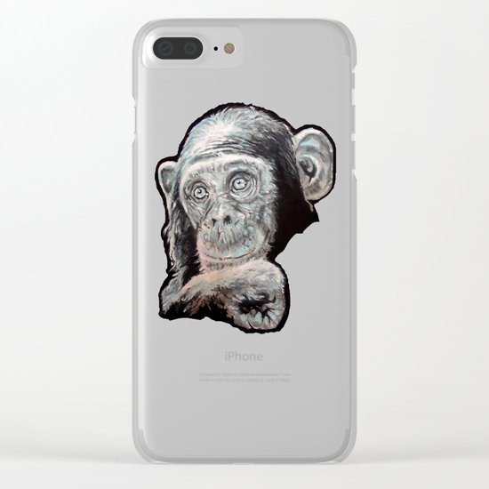 a Jane Goodall quote - black Clear iPhone Case