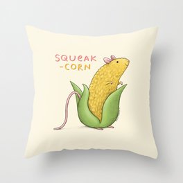 Squeak-corn Throw Pillow