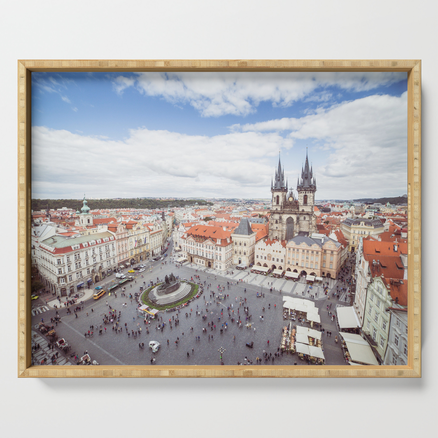 Old Town Square In Prague Serving Tray By Wallarttown Society6