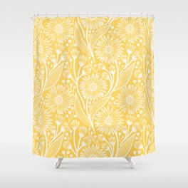 Sunshine Yellow Coneflowers Shower Curtain