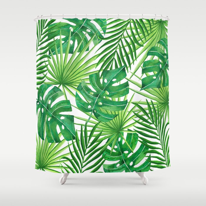 Tropical leaves Shower Curtain