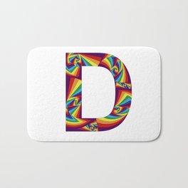  capital letter D with rainbow colors and spiral effect Bath Mat