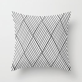 Black white geometric pattern Throw Pillow
