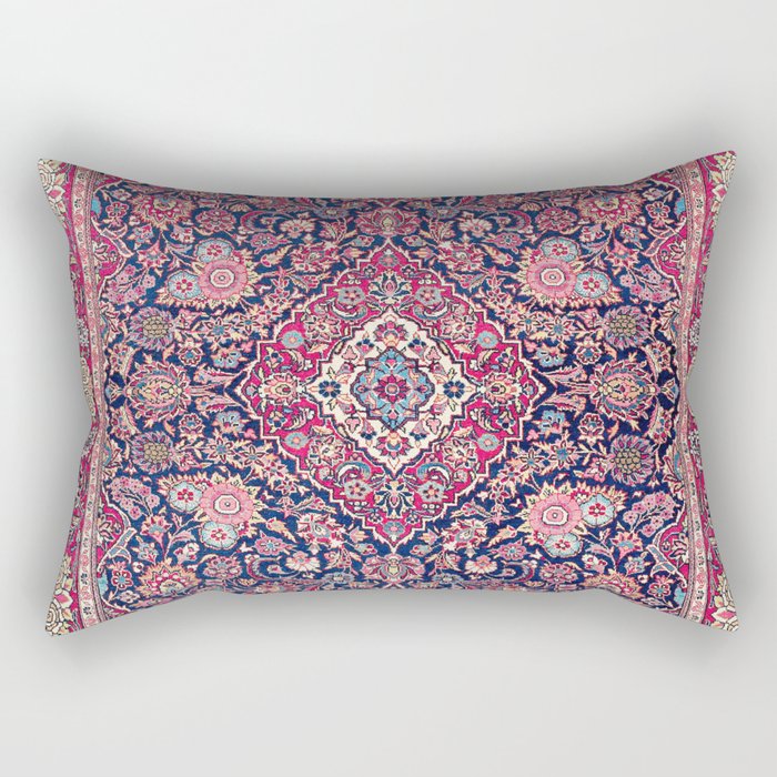 Kashan Central Persian Rug Print Rectangular Pillow