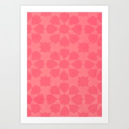 Flower Of Morocco - Red Geometric Art Print