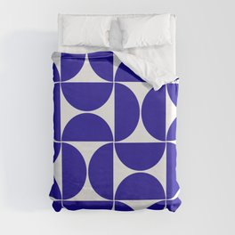 Ultramarine mid century modern geometric shapes Duvet Cover