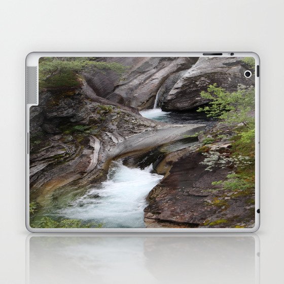 Norwegian waterfall photo, landscape photos, pothole, Instant download, Fine art gifts  Laptop & iPad Skin