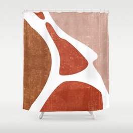 Terracotta Art Print 3 - Terracotta Abstract - Modern, Minimal, Contemporary Abstract - Brown, Beige Shower Curtain