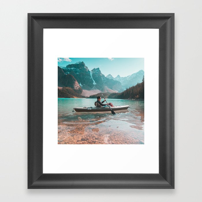 Canada Photography - Kayaking In A Canadian Lake Framed Art Print