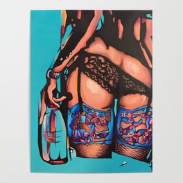Butt pop-art acrylic original painting by ART-KATE.COM Poster