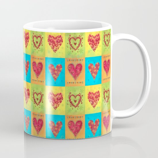 Colorful hearts pattern Coffee Mug