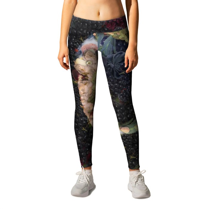 Girl With A Strawberry Earring Vegetable Decoupage Leggings