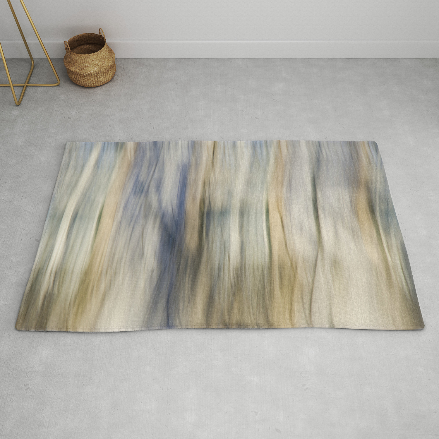 Soft Blue And Gold Abstract Rug By Tatianabrasil Society6