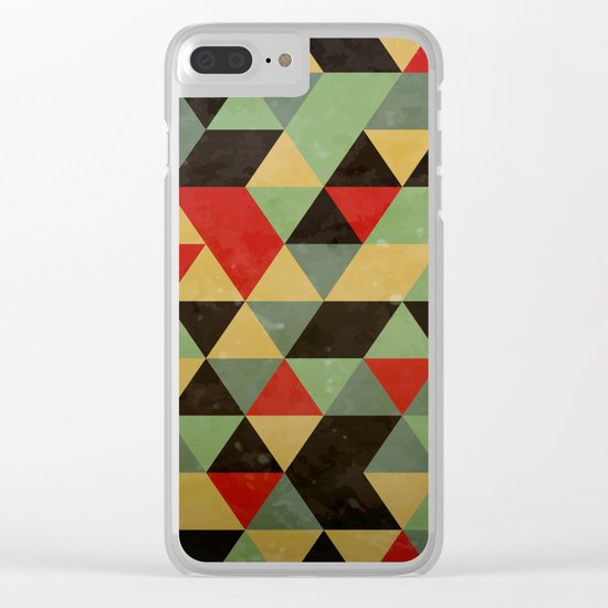 Retro Pattern Clear iPhone Case