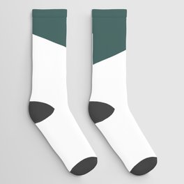 V (Dark Green & White Letter) Socks