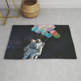 Astronaut Stars & Space Colorful Balloons Rug