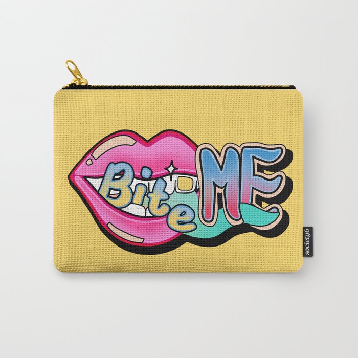 Bite Me - yellow Carry-All Pouch