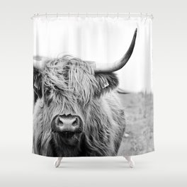 Close-up view of a highland cattle Shower Curtain