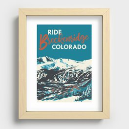Ride Breckenridge Vintage Poster Recessed Framed Print