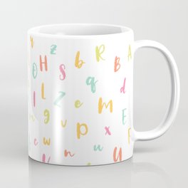 A to Z • Whimsical Crayon Alphabet Pattern Coffee Mug