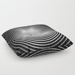 E = mc² circular lines male portrait art black and white photograph / photography Floor Pillow