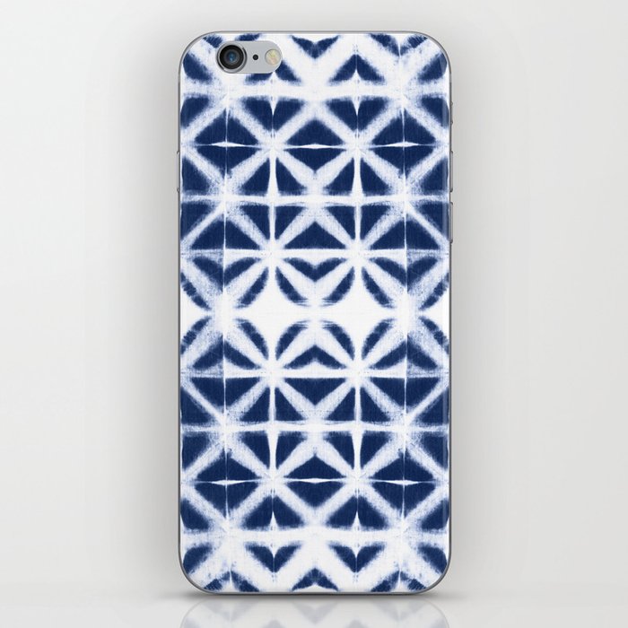Moroccan design white and indigo blue iPhone Skin