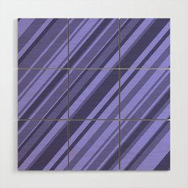 New Color 2022 Very Peri Stripes pattern blue Diagonal  Wood Wall Art