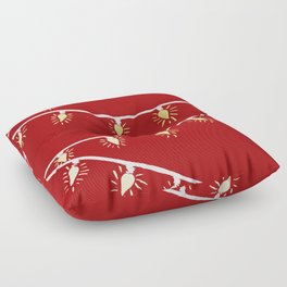 Red and gold Christmas lights Floor Pillow