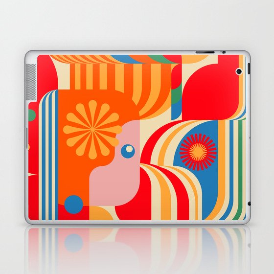 Orange Happy Girl and Cute Duck Laptop & iPad Skin