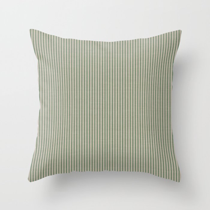 Sage Green Stripes Throw Pillow