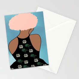 Woman At The Meadow 17 Stationery Card
