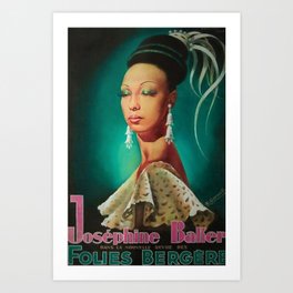 1949 Josephine Baker Folies Bergere, Paris Performance Vintage Poster Art Print