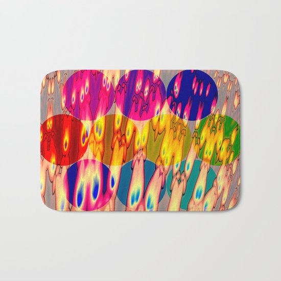 firebodies with blue eyes II forms Bath Mat