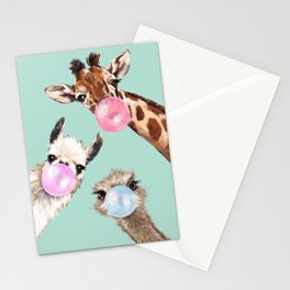Bubble Gum Gang in Green Stationery Cards