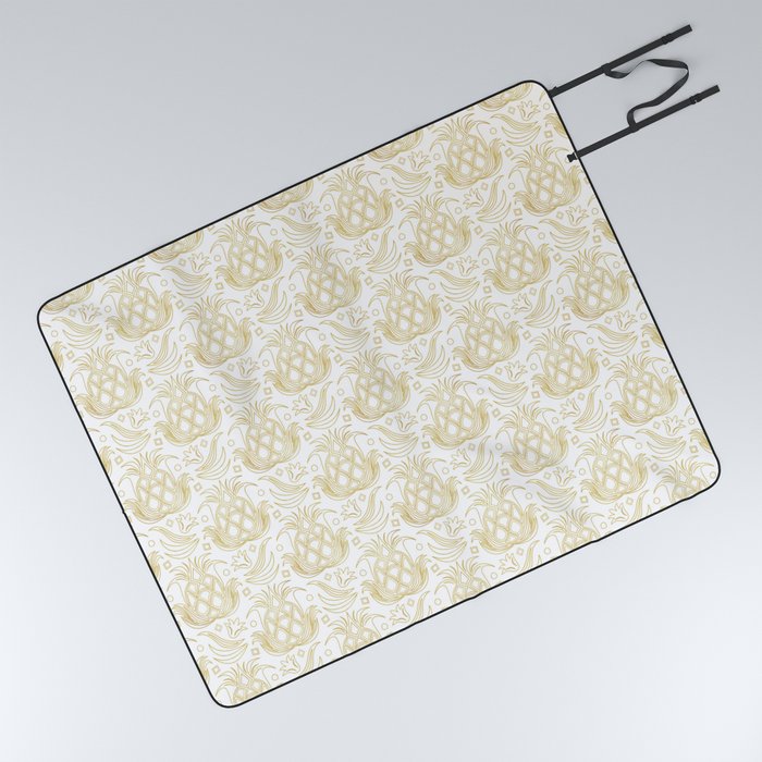 Luxe Pineapple // White Picnic Blanket