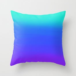Digital ombre effect of cyan blue purple Throw Pillow