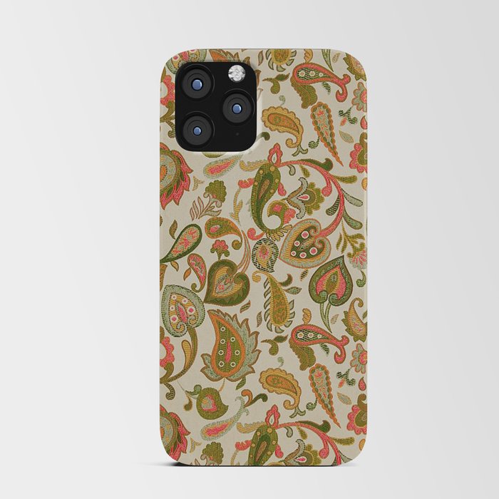 Cottage Cream Cappuccino Paisley Floral iPhone Card Case