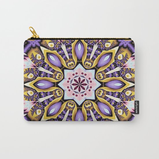 Kaleidoscope in purple, pink, gold and blue Carry-All Pouch