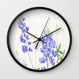 Bluebonnet Watercolor Wall Clock