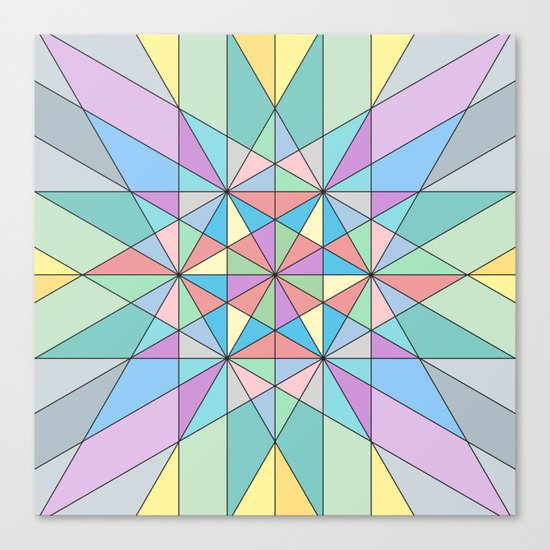 Colorful Pastel Mosaic Triangle Star Canvas Print