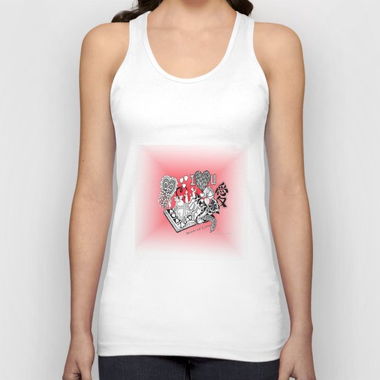 Book of Love A Zentangle Illustration for Children Unisex Tank Top