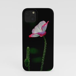 Pink and White Poppy Flower iPhone Case