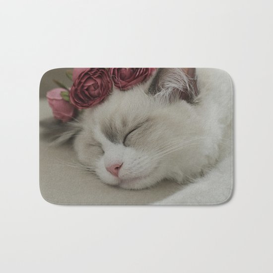 SLEEPY KITTY by Monika Strigel Bath Mat