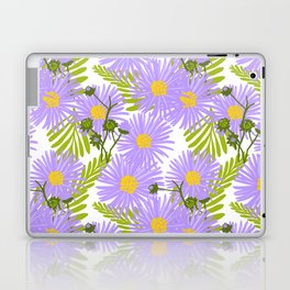 Retro Modern Summer Purple Aster Flowers Laptop Skin