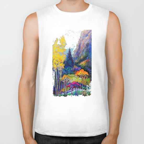 Mountain Aspen Trees Landscape Biker Tank